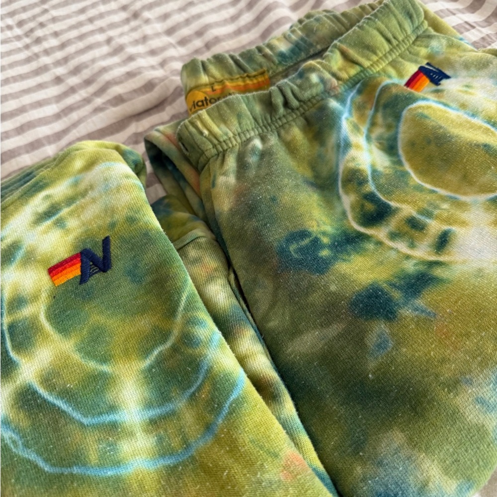 Aviator Nation Green and Yellow Tie-Dye Ninja Hoodie and Sweatpants SET - Picture 16 of 16